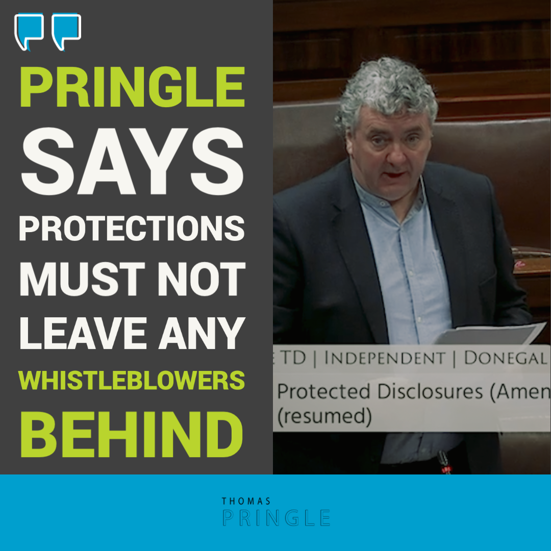 Pringle says protections must not leave any whistleblowers behind