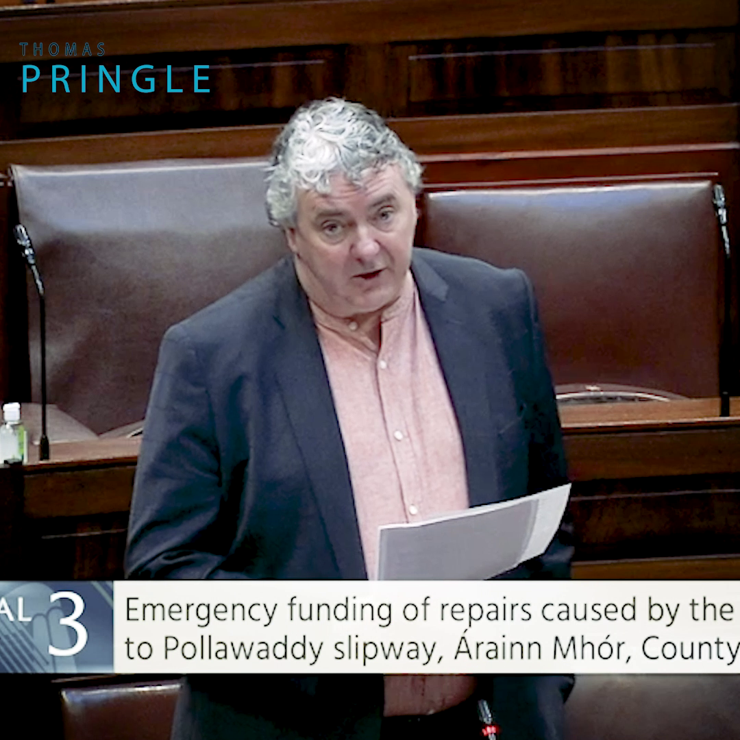 Pringle calls for emergency funding to repair Pollawaddy Pier on Árainn Mhór