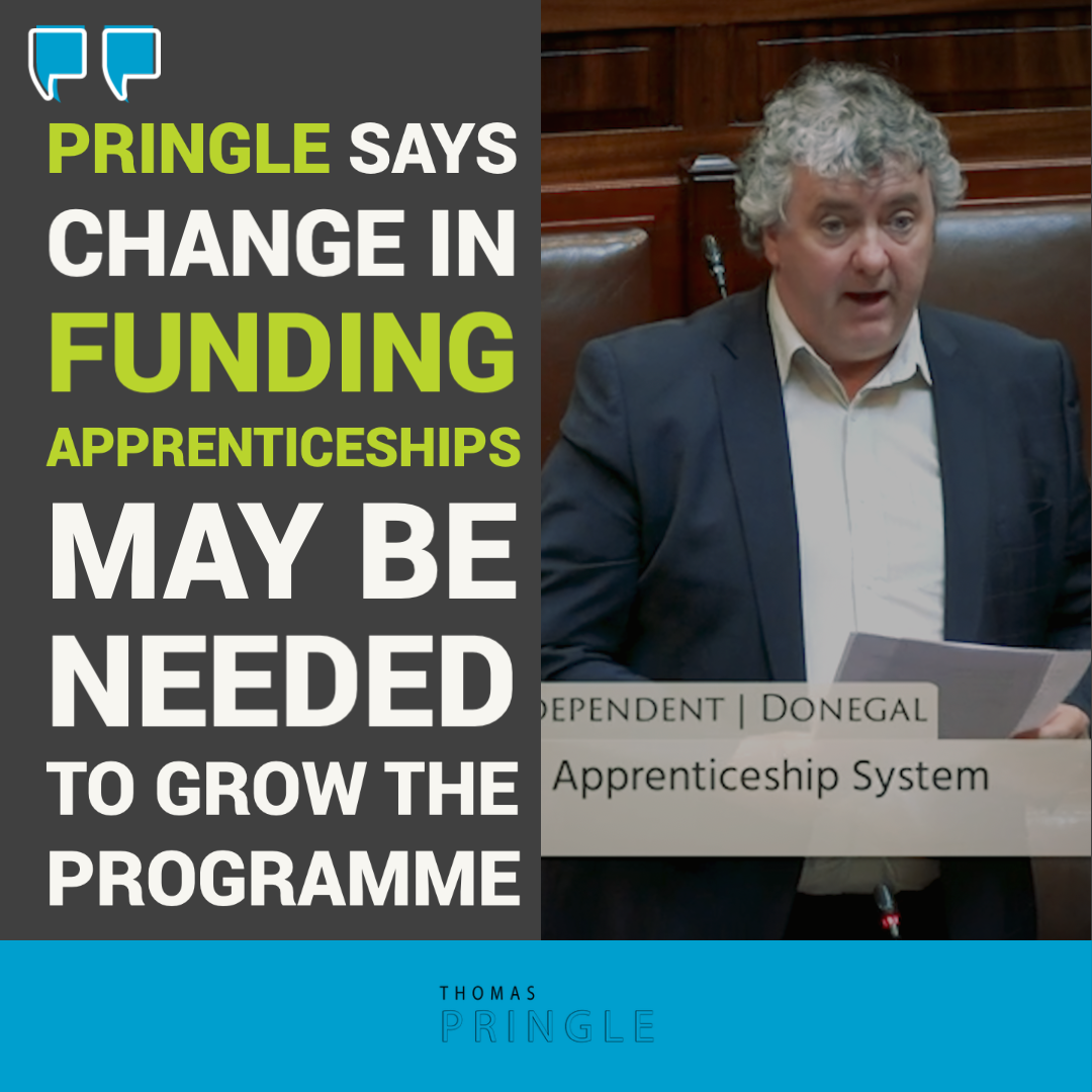 Pringle says change in funding apprenticeships may be needed to grow the programme
