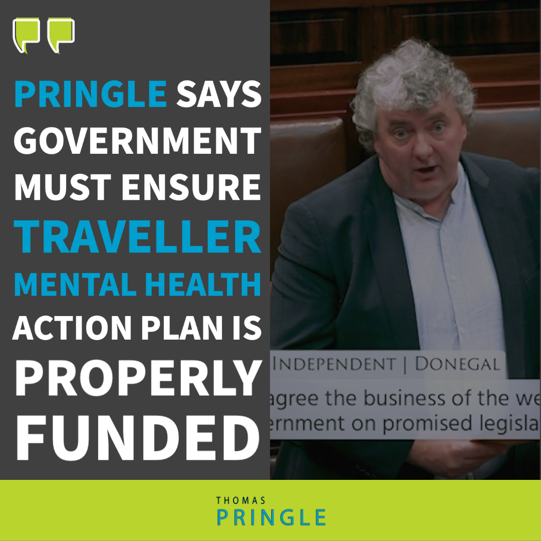 Pringle says Government must ensure Traveller mental health action plan is properly funded