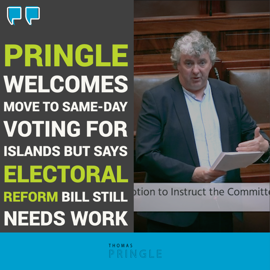 Pringle welcomes move to same-day voting for islands but says electoral reform bill still needs work