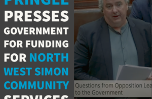 Pringle presses Government for funding for North West Simon Community services