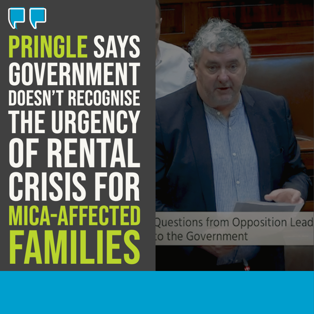 Pringle says government doesn’t recognise the urgency of rental crisis for mica-affected families