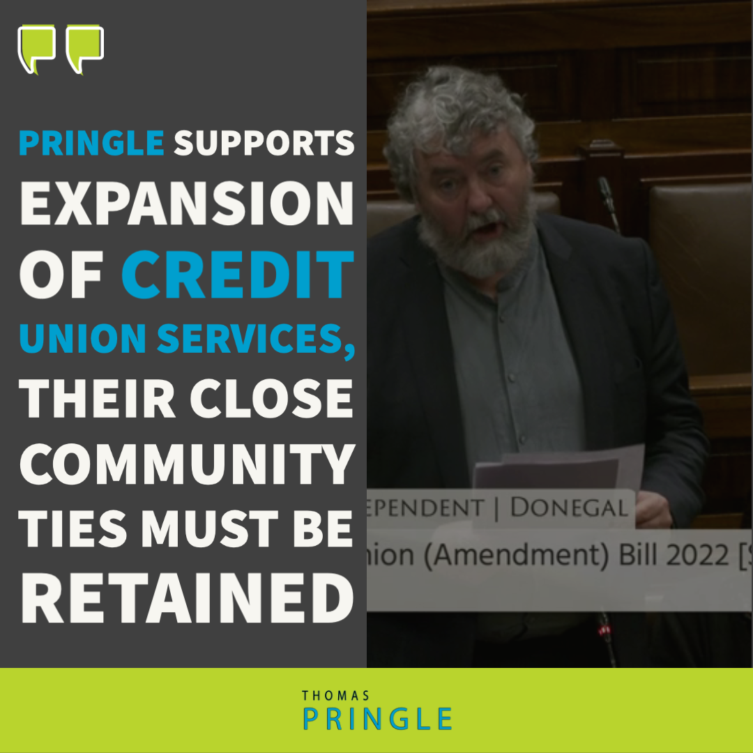 Pringle supports expansion of credit union services, and says their close community ties must be retained