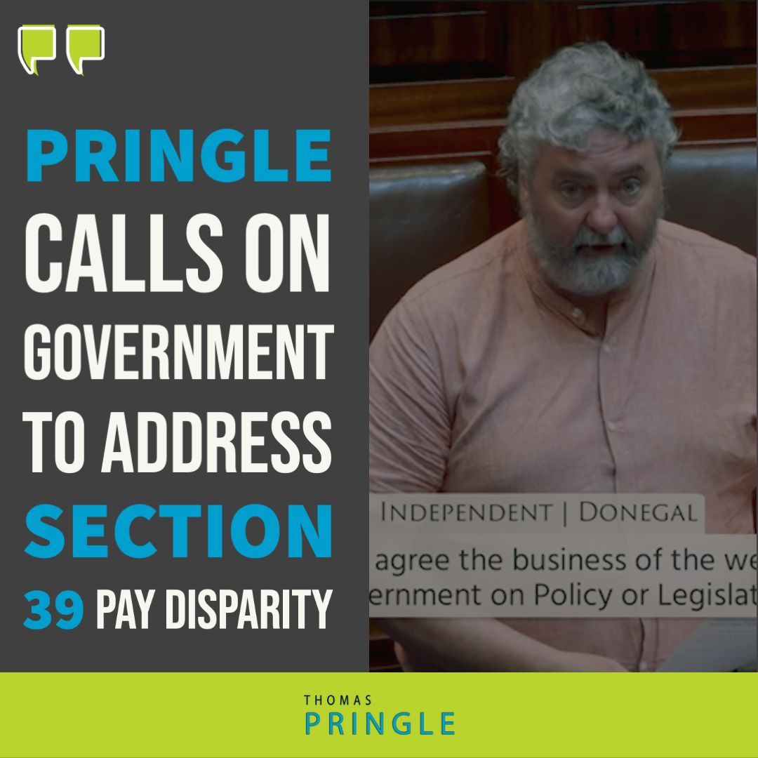Pringle calls on Government to address Section 39 pay disparity