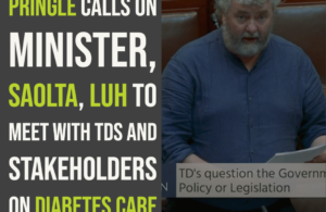 Pringle calls on Minister, Saolta, LUH to meet with TDs and stakeholders on diabetes care