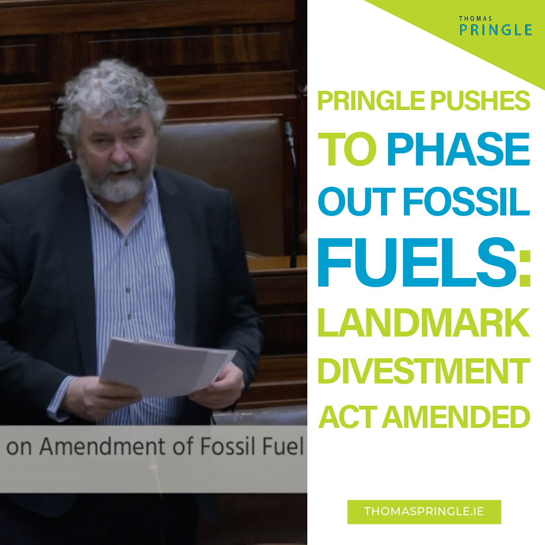 Pringle brings forward motion to strengthen landmark Fossil Fuel Divestment Act 2018