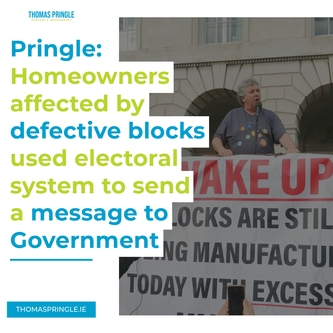 Pringle: Homeowners affected by defective blocks used electoral system to send a message to Government